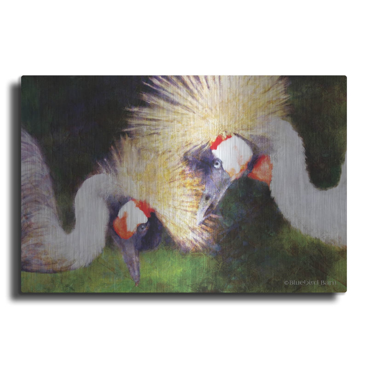 'Two Cranes' by Bluebird Barn – Metal Wall Art