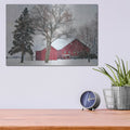 'Snowy Barn' by Bluebird Barn – Metal Wall Art, 16x12 room view