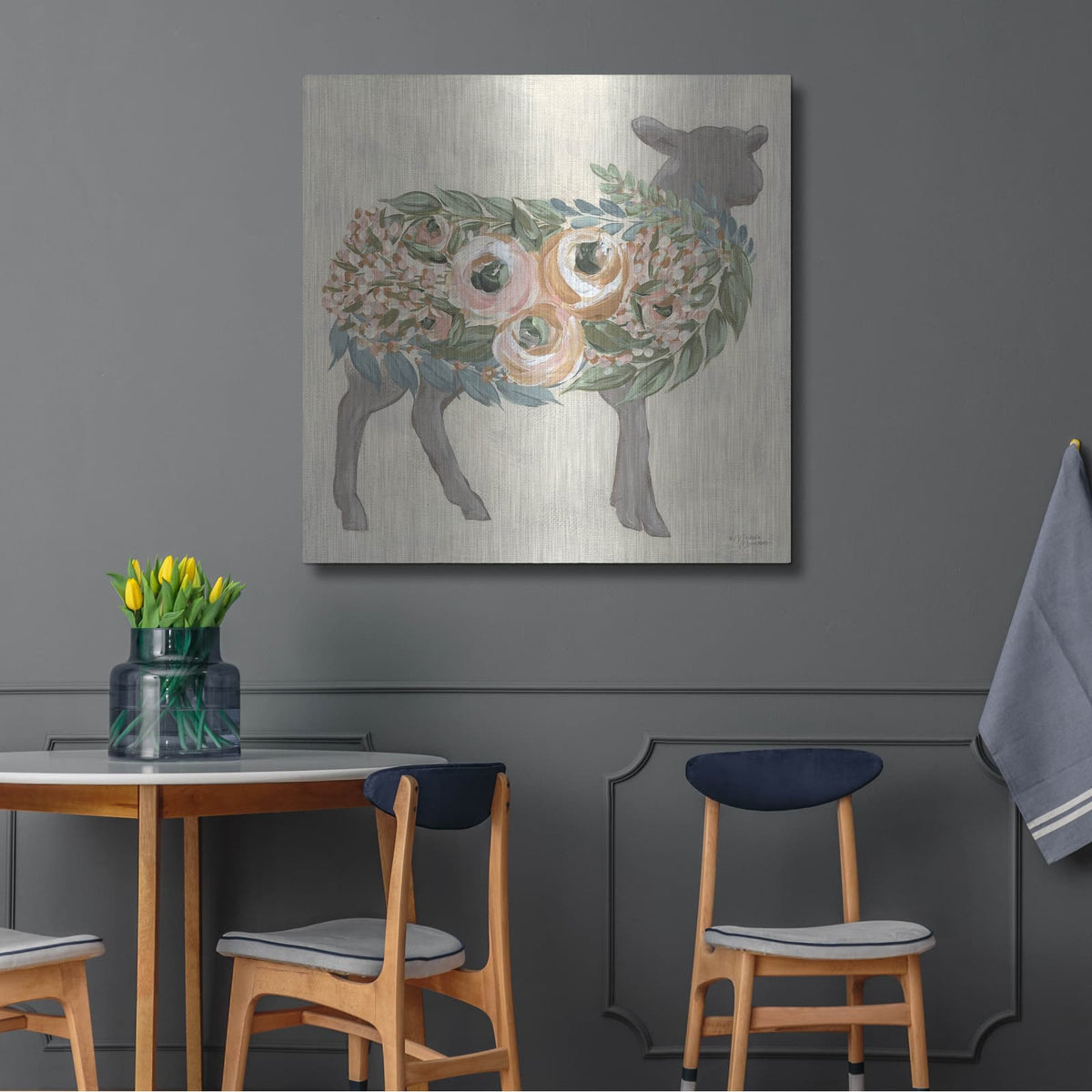 'Audrey the Lamb' by Michele Norman – Metal Wall Art, 36x36 room view
