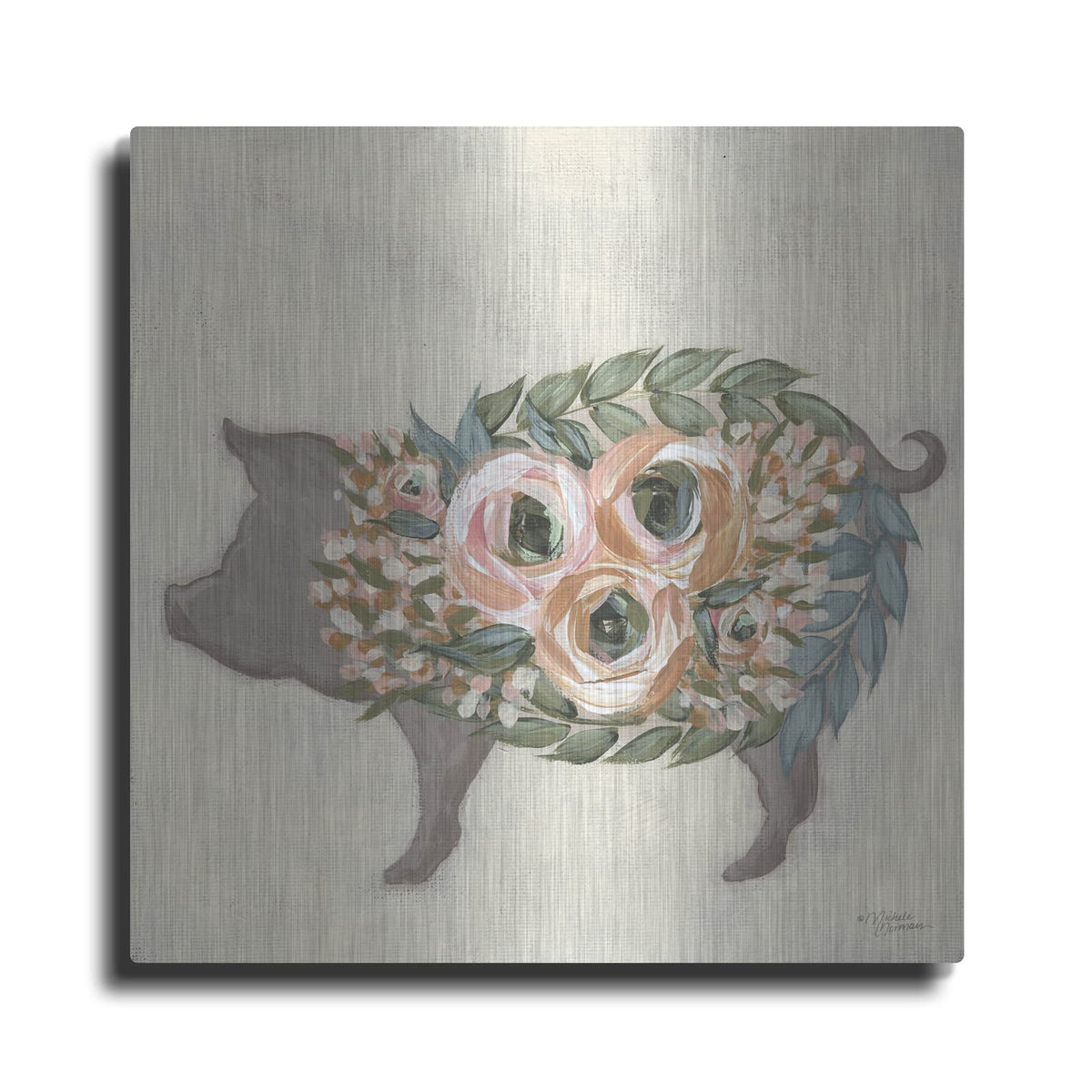 'Alice the Pig' by Michele Norman – Metal Wall Art