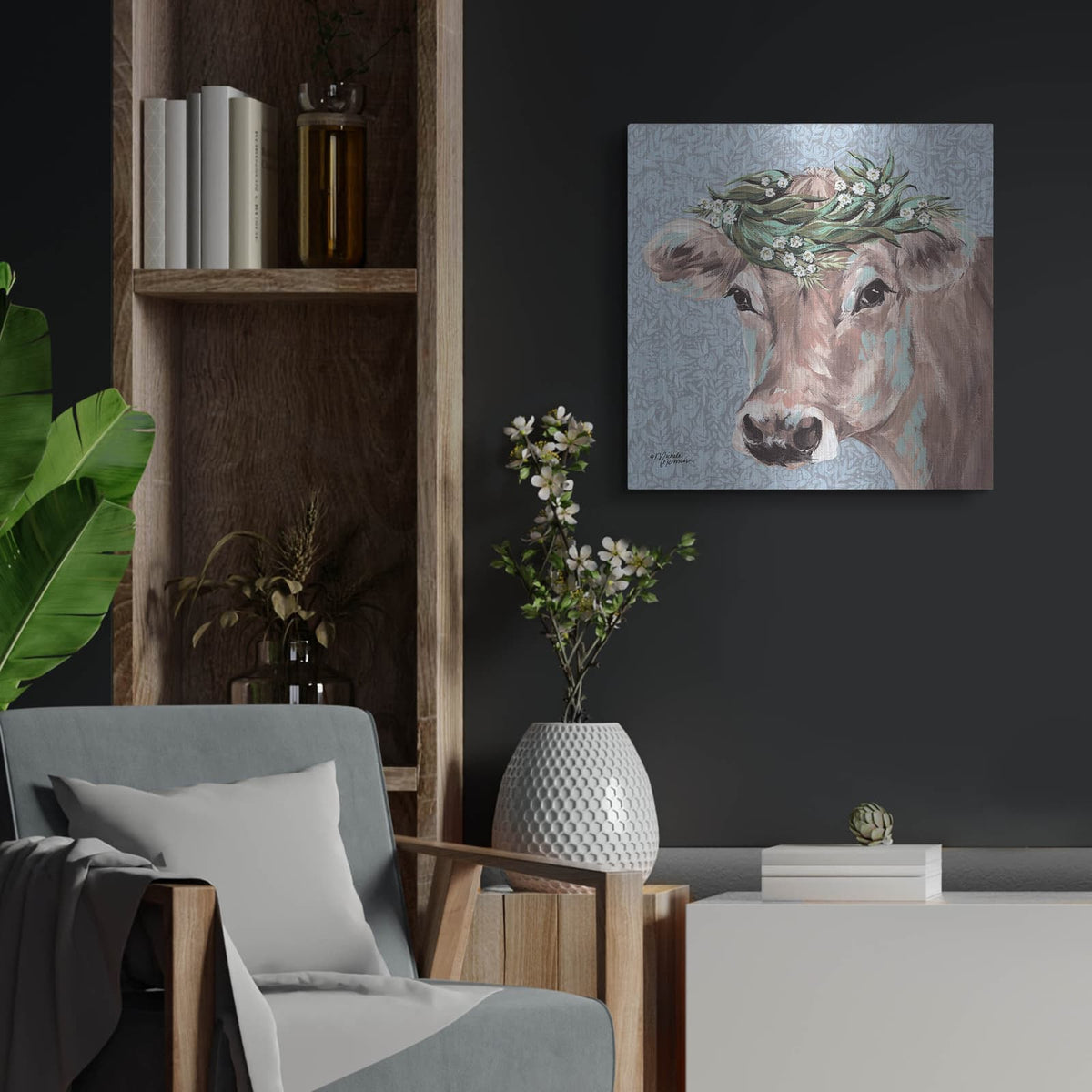 'Josephine' by Michele Norman – Metal Wall Art, 24x24 room view