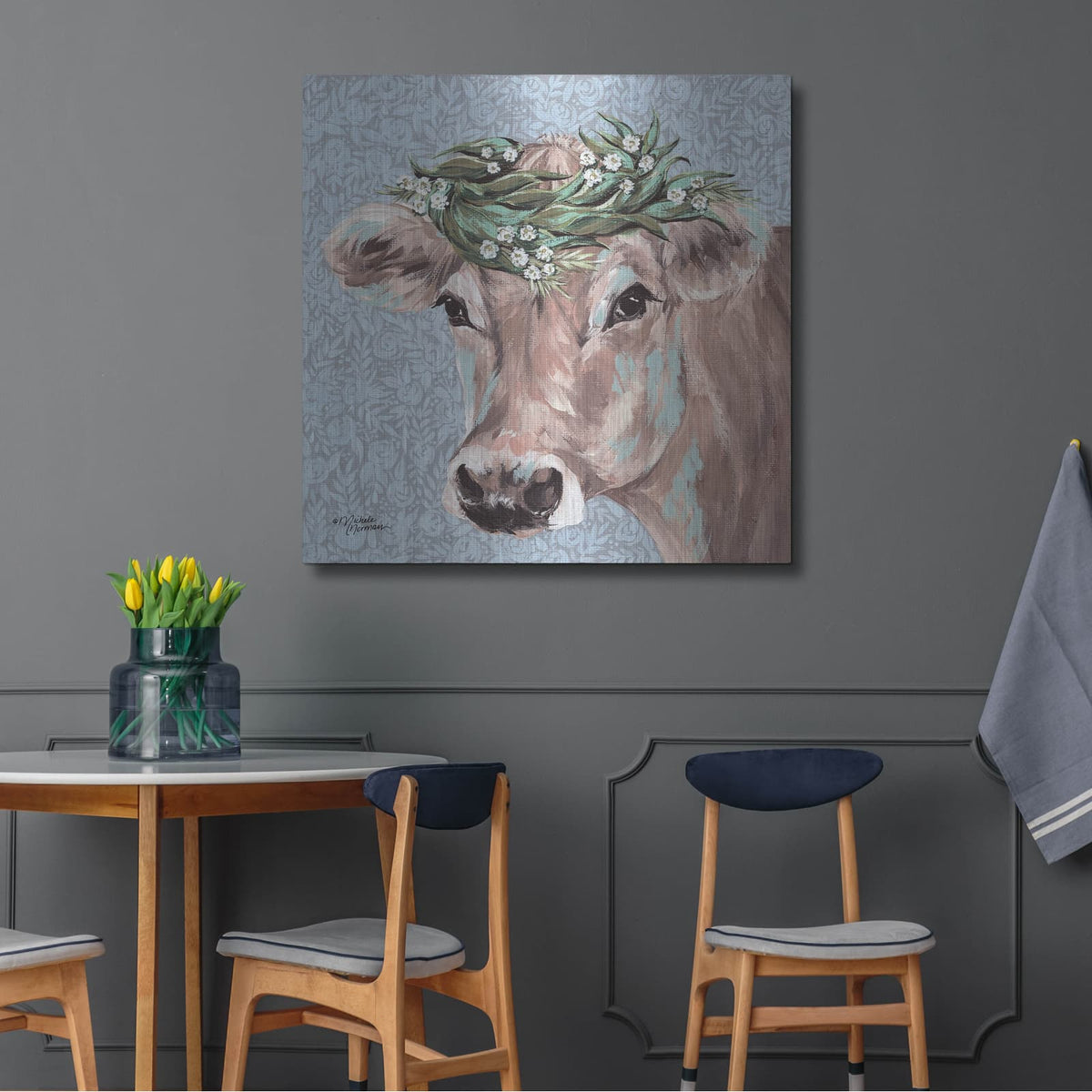 'Josephine' by Michele Norman – Metal Wall Art, 36x36 room view