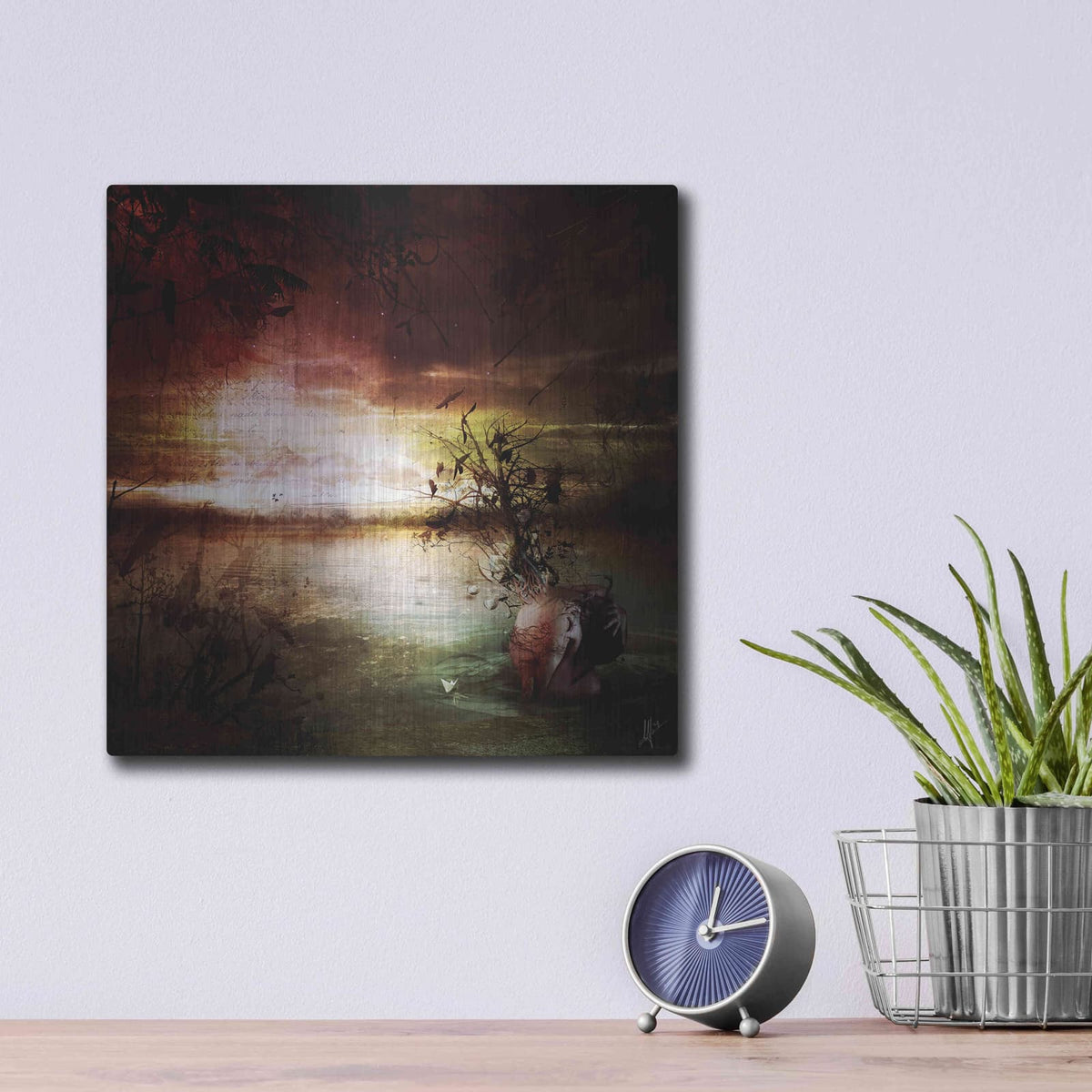 'Alone' by Mario Sanchez Nevado – Metal Wall Art, 12x12 room view