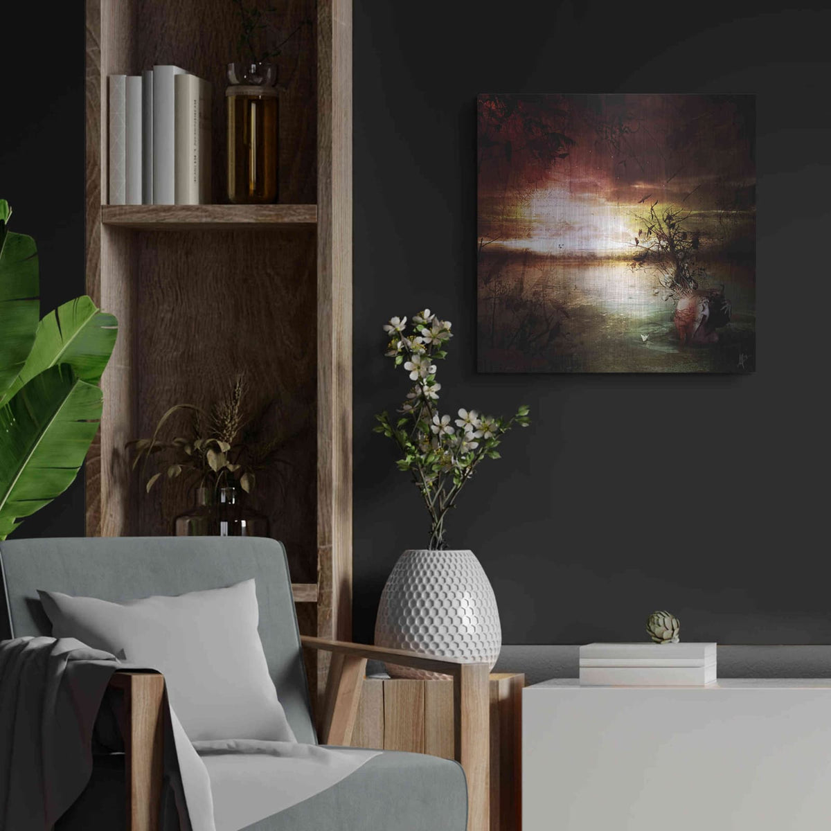 'Alone' by Mario Sanchez Nevado – Metal Wall Art, 24x24 room view