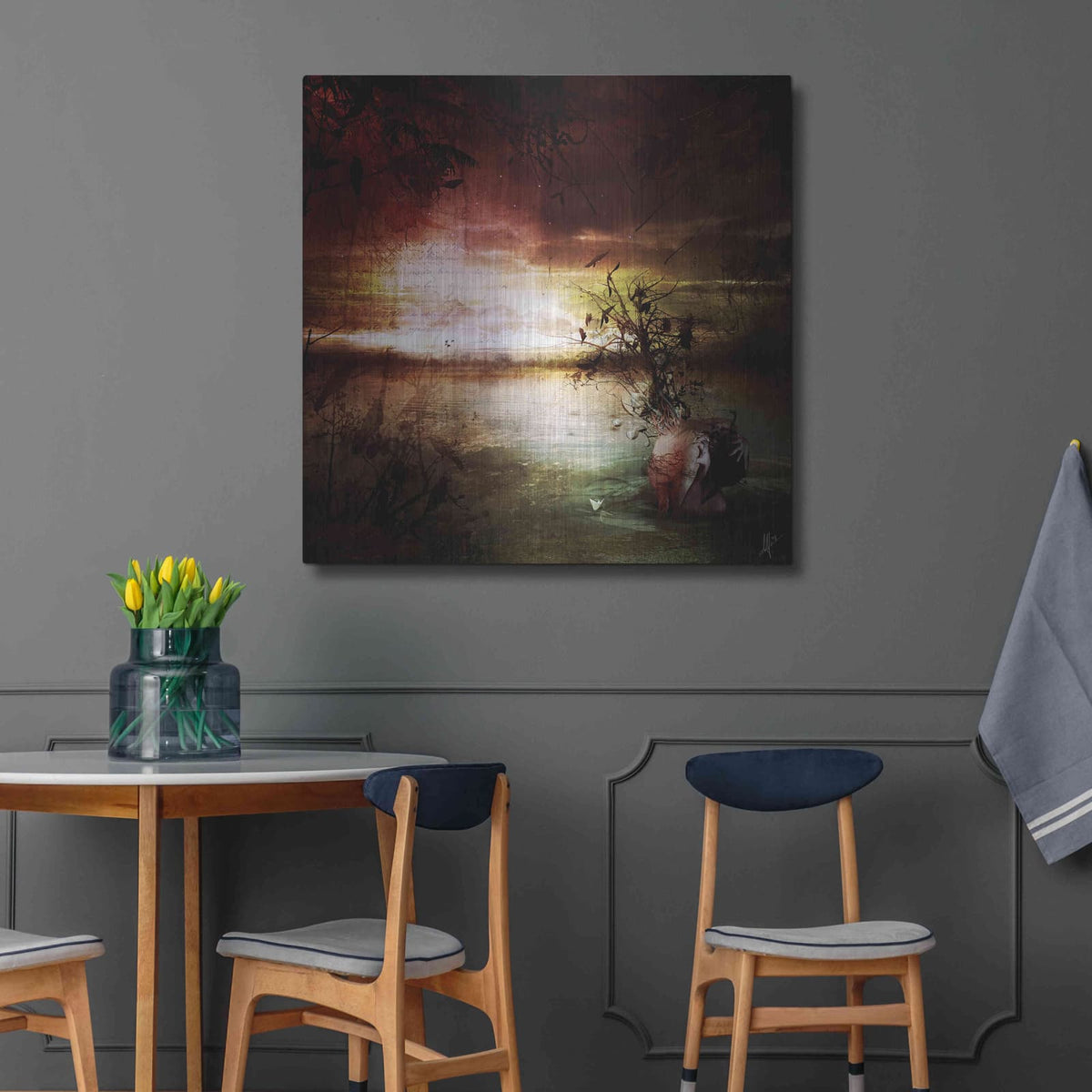 'Alone' by Mario Sanchez Nevado – Metal Wall Art, 36x36 room view