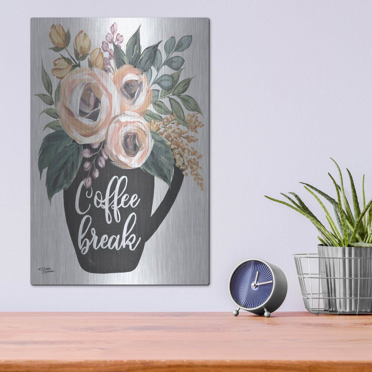 'Coffee Break' by Michele Norman – Metal Wall Art, 12x16 room view