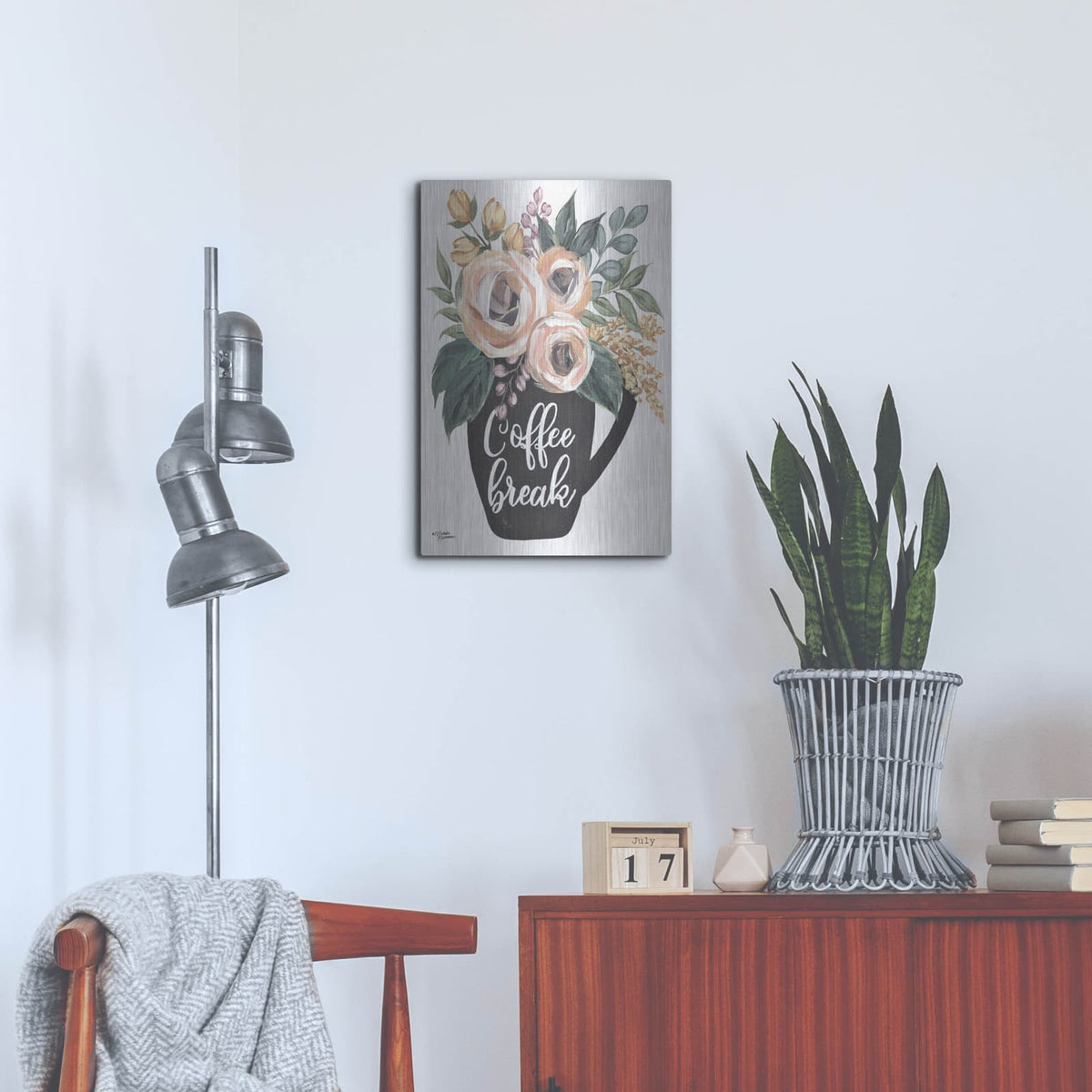 'Coffee Break' by Michele Norman – Metal Wall Art, 16x24 room view