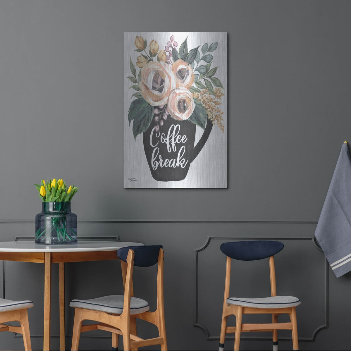 'Coffee Break' by Michele Norman – Metal Wall Art, 24x36 room view