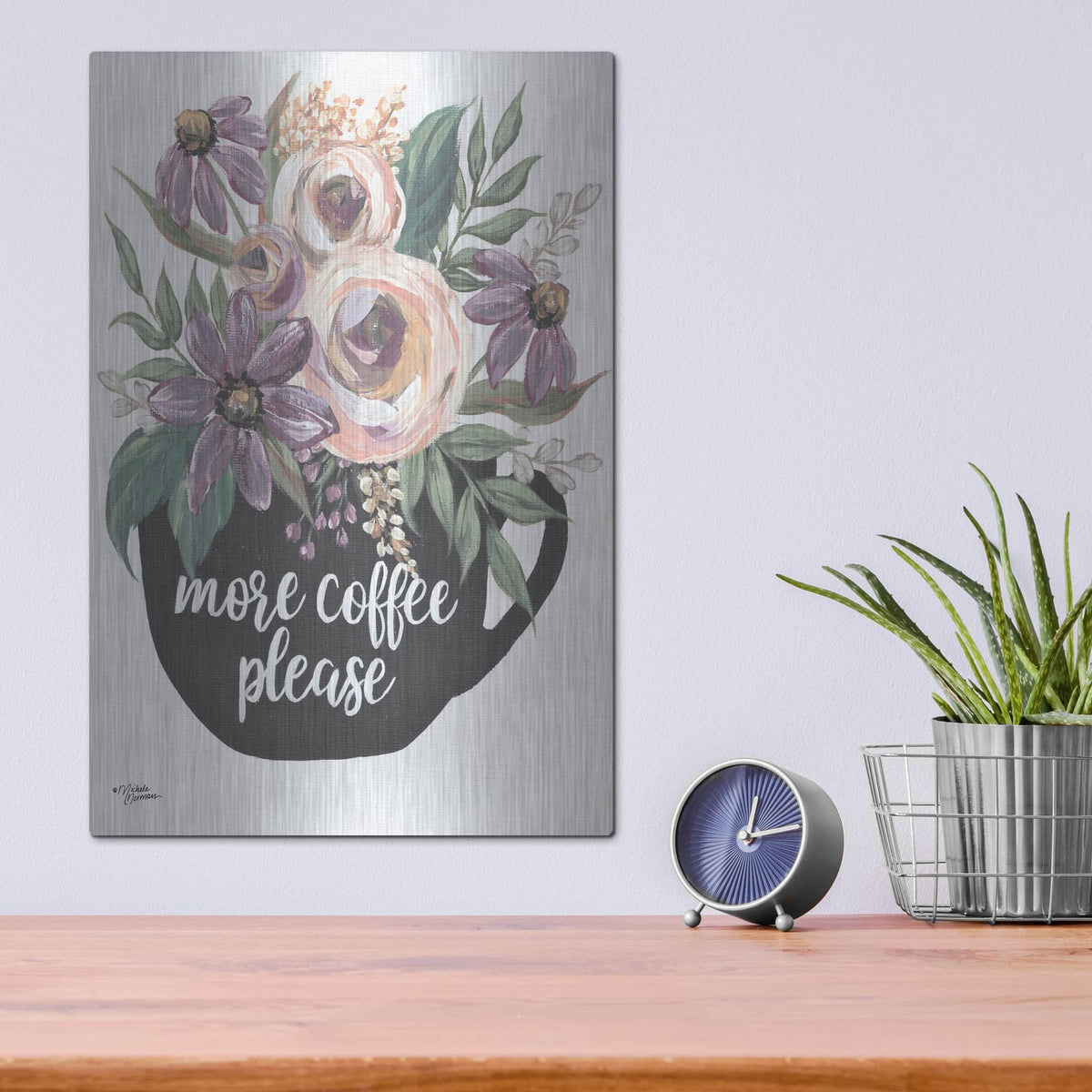 'More Coffee Please' by Michele Norman – Metal Wall Art, 12x16 room view