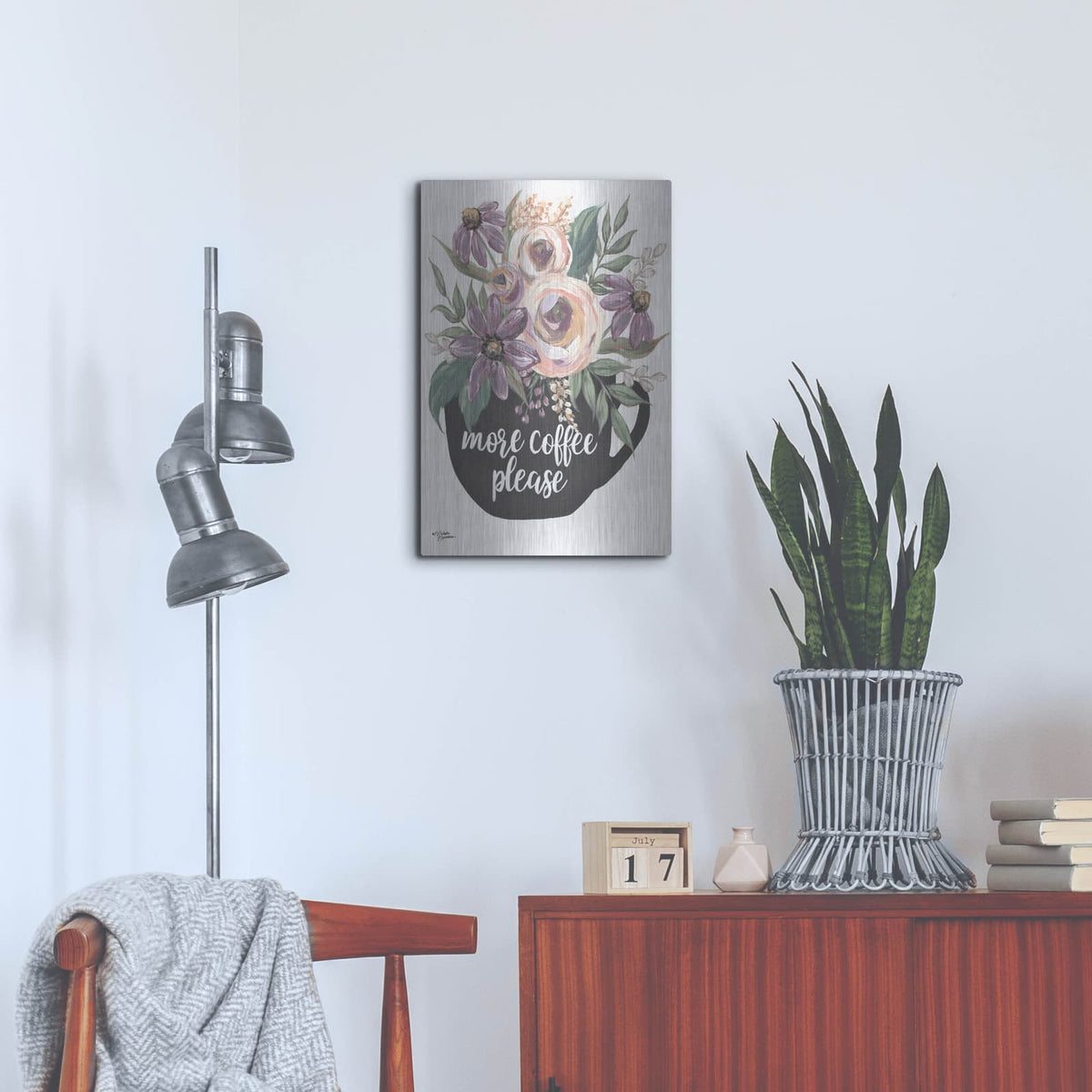 'More Coffee Please' by Michele Norman – Metal Wall Art, 16x24 room view
