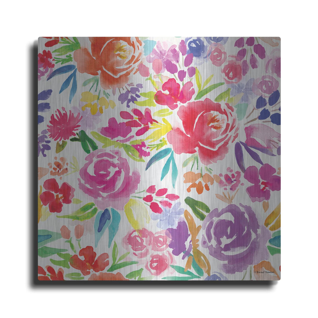'Vibrant Floral Pattern' by Rachel Nieman – Metal Wall Art