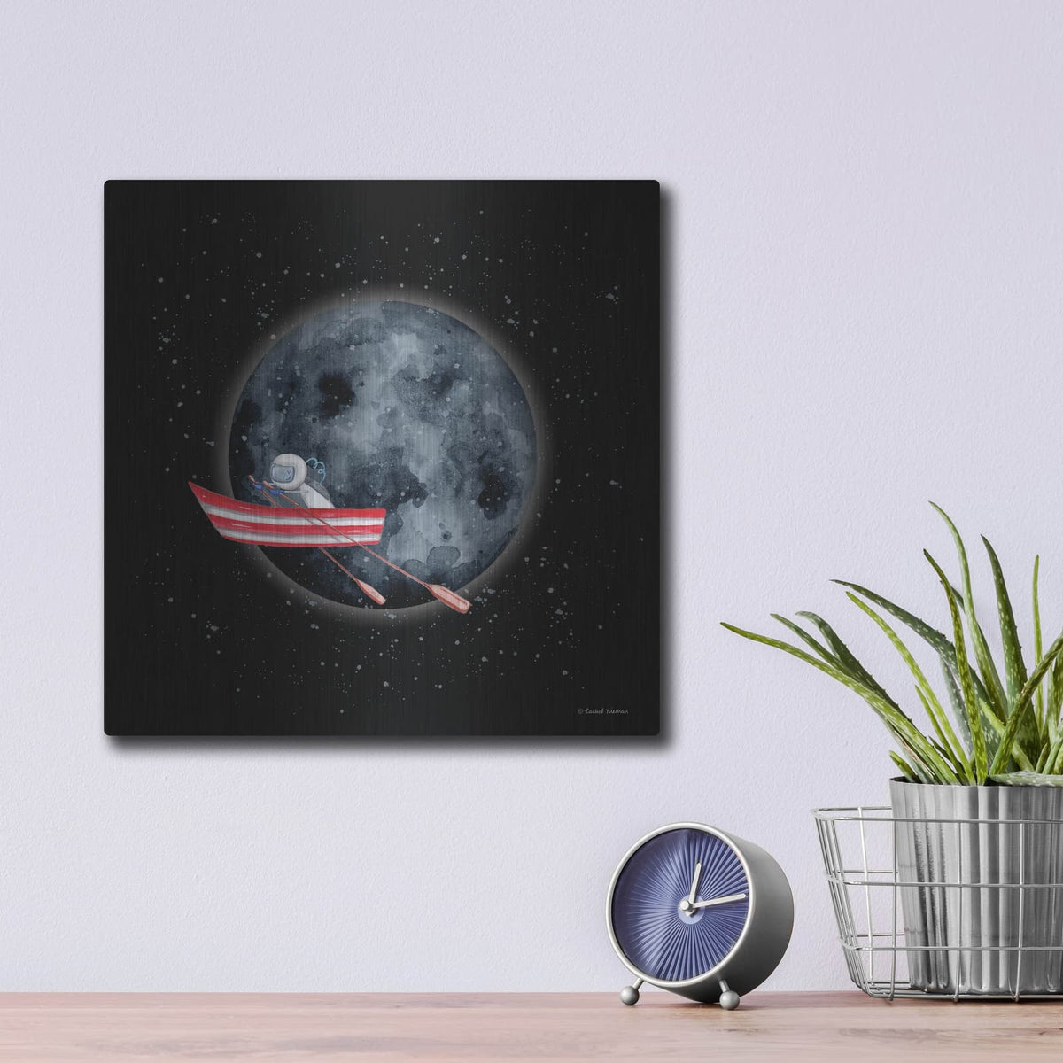 'Sail to the Moon' by Rachel Nieman – Metal Wall Art, 12x12 room view