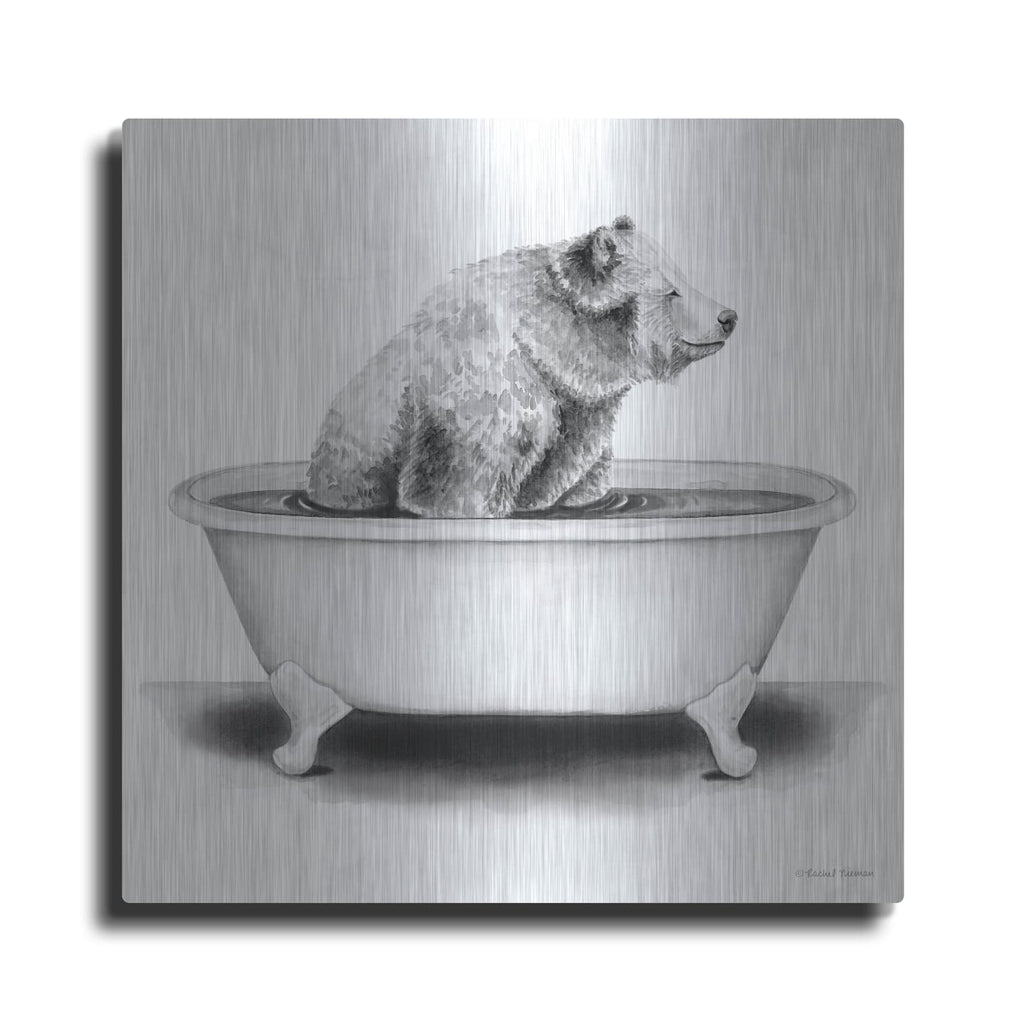 'Bear in Tub' by Rachel Nieman – Metal Wall Art