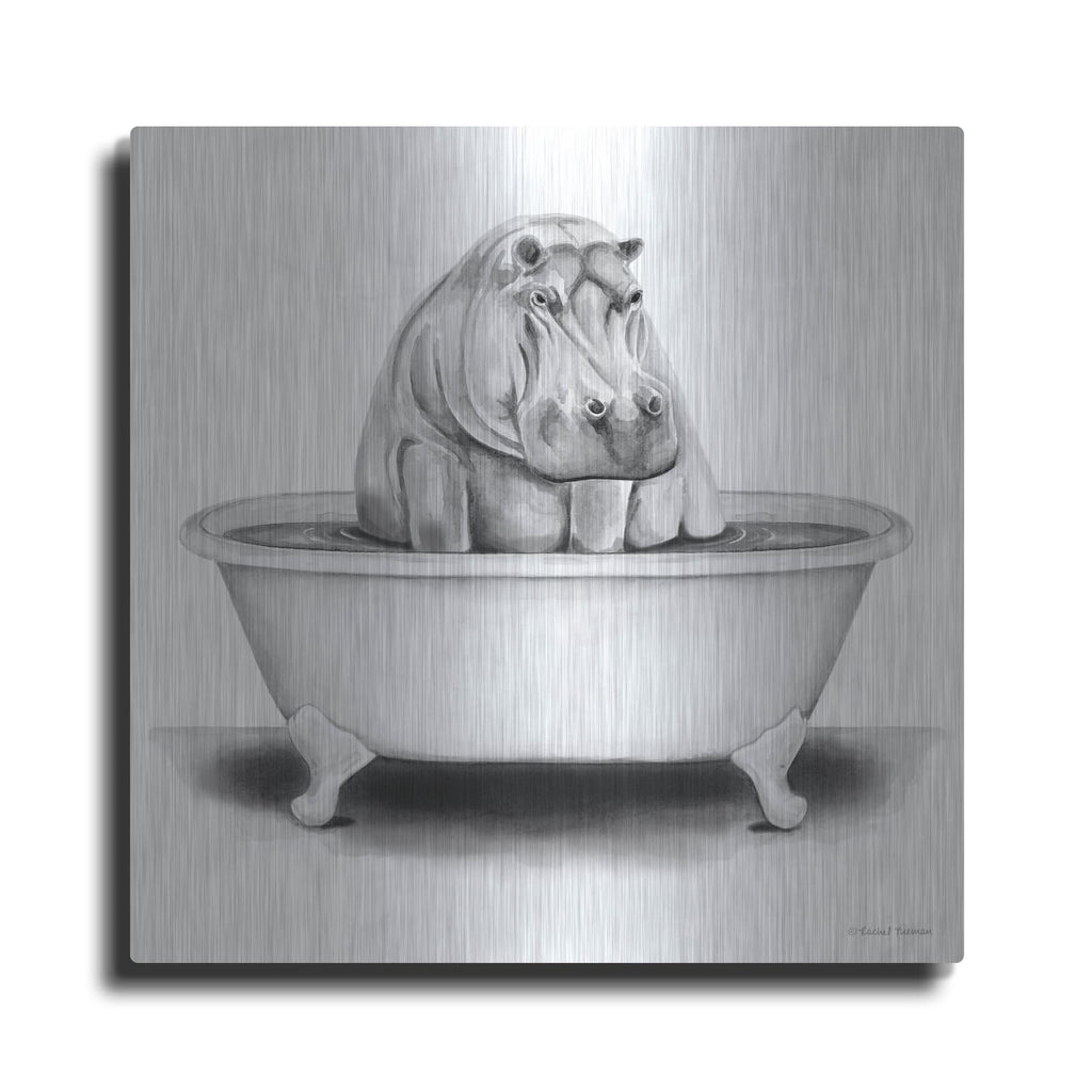 'Hippo in Tub' by Rachel Nieman – Metal Wall Art