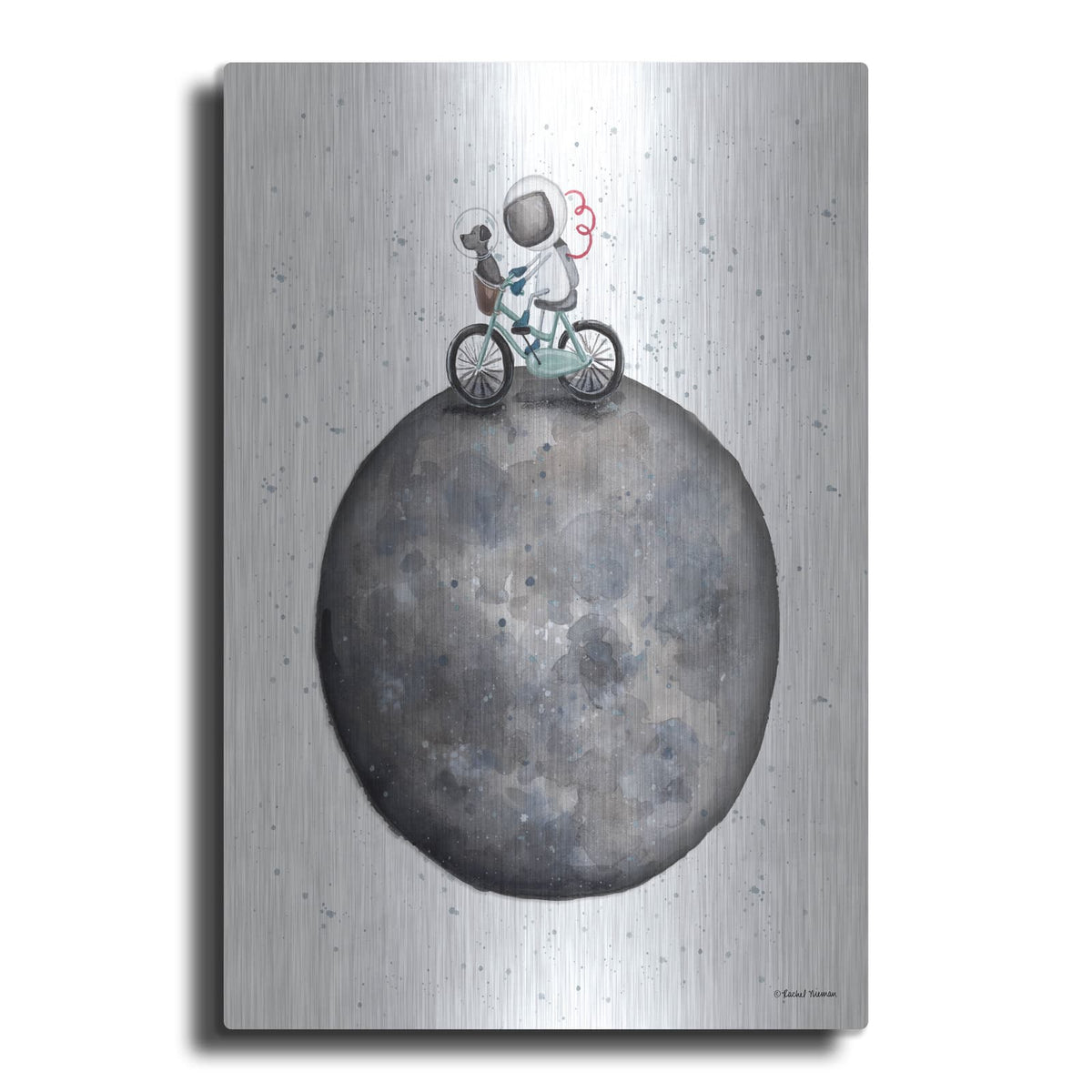 'Bike on Moon' by Rachel Nieman – Metal Wall Art
