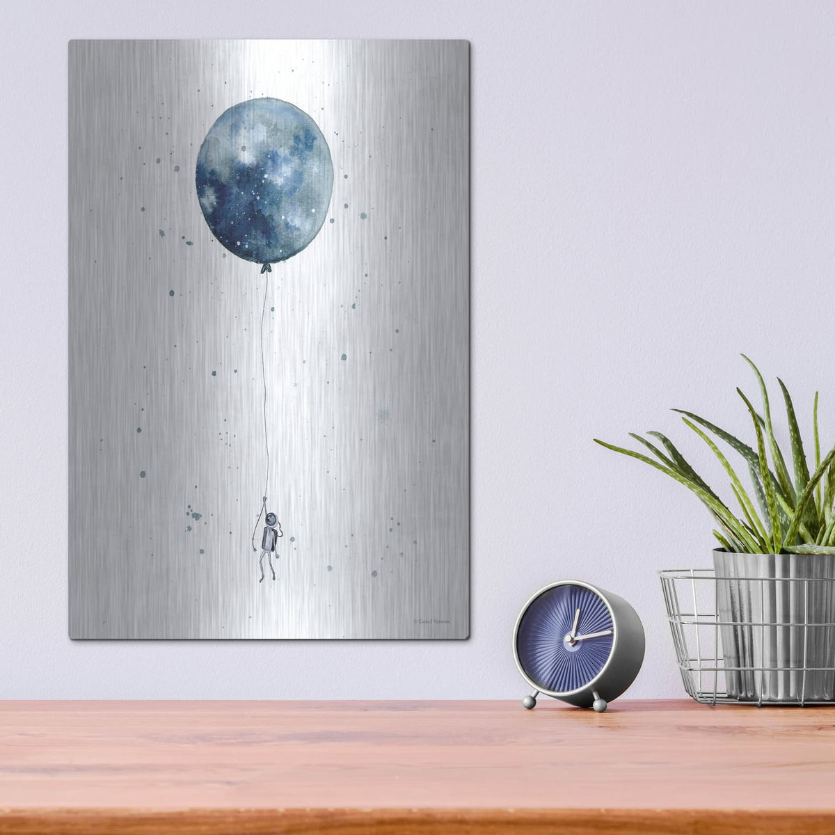 'Moon Balloon' by Rachel Nieman – Metal Wall Art, 12x16 room view