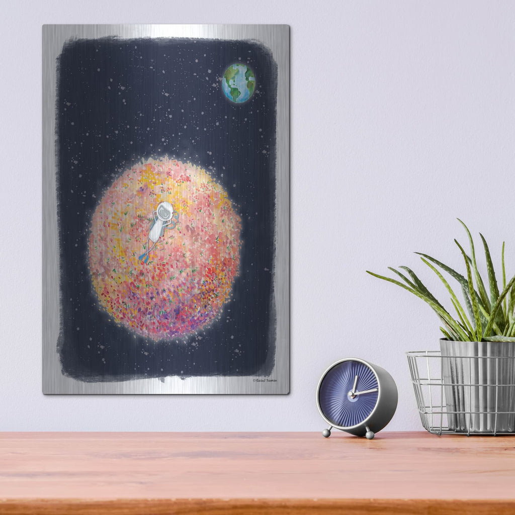 'Chillin on Moon' by Rachel Nieman – Metal Wall Art, 12x16 room view