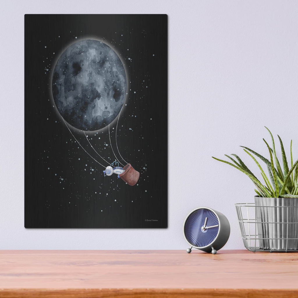 'Moon Hot Air Balloon' by Rachel Nieman – Metal Wall Art, 12x16 room view
