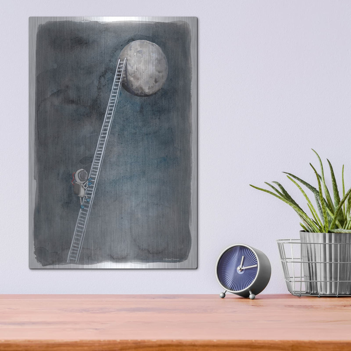 'Ladder to the Moon' by Rachel Nieman – Metal Wall Art, 12x16 room view