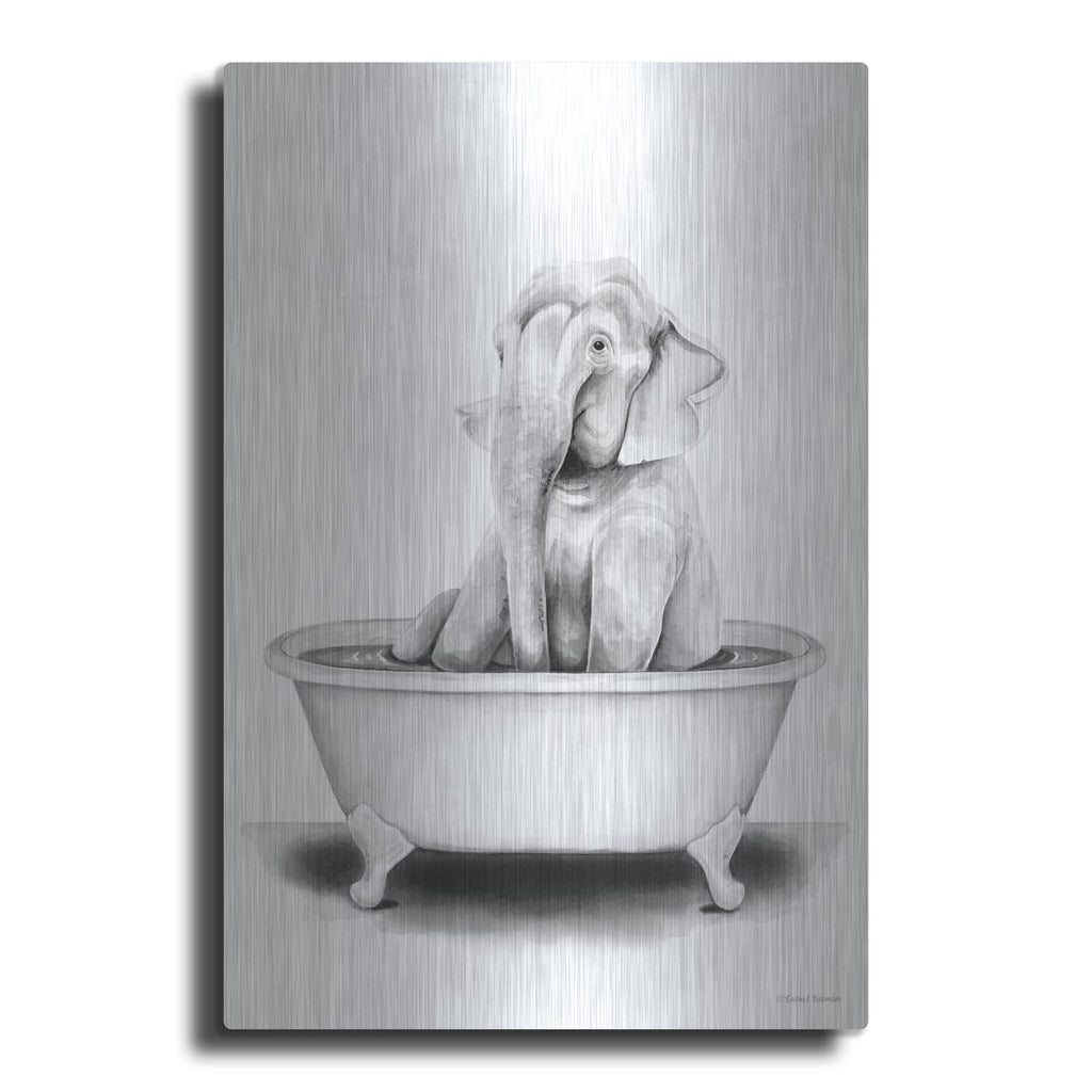 'Elephant in Tub' by Rachel Nieman – Metal Wall Art