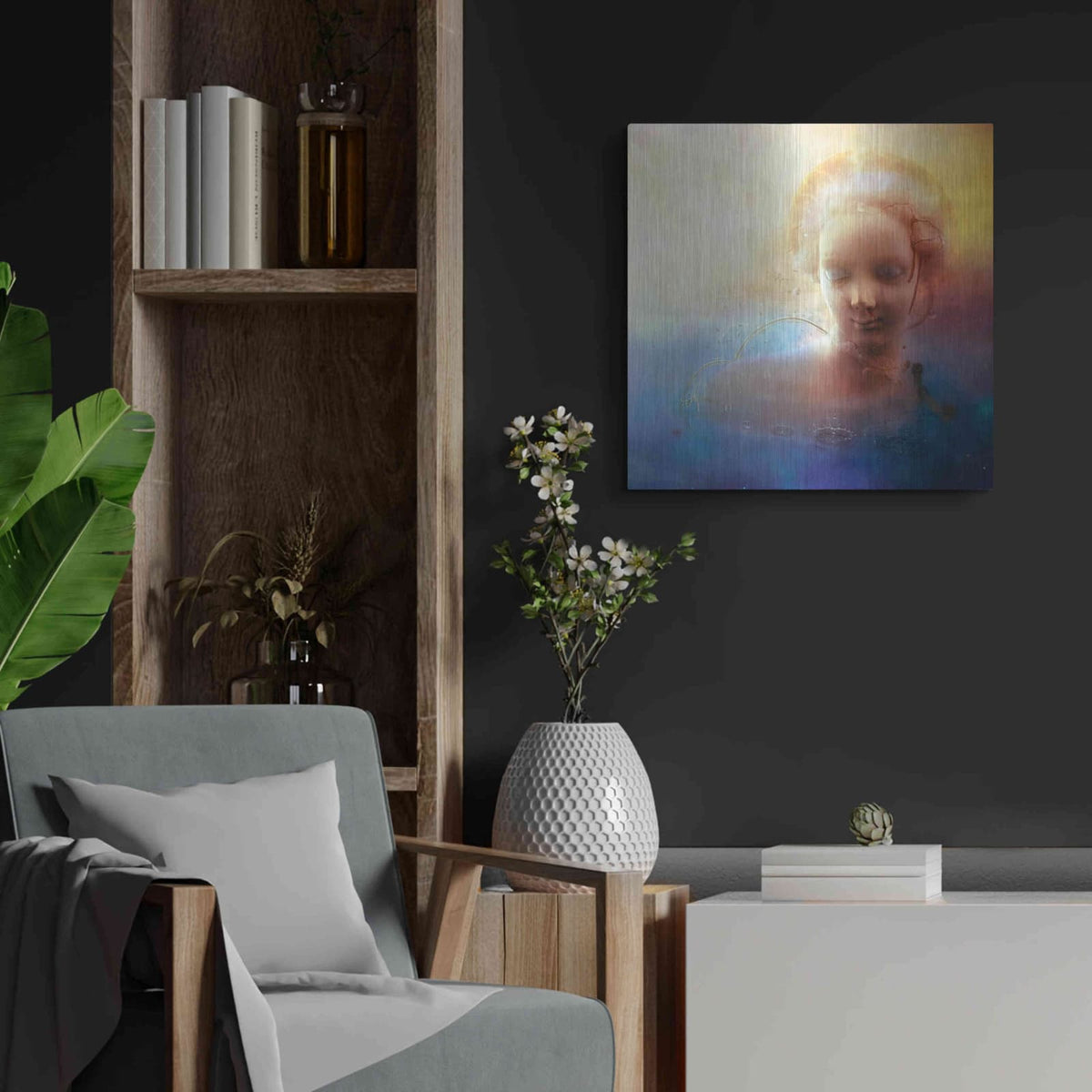 'Anachronic Circles' by Mario Sanchez Nevado – Metal Wall Art, 24x24 room view
