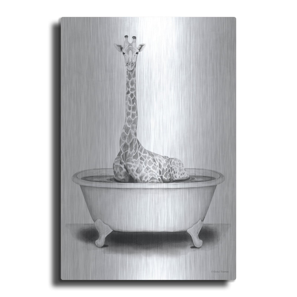 'Giraffe in Tub' by Rachel Nieman – Metal Wall Art