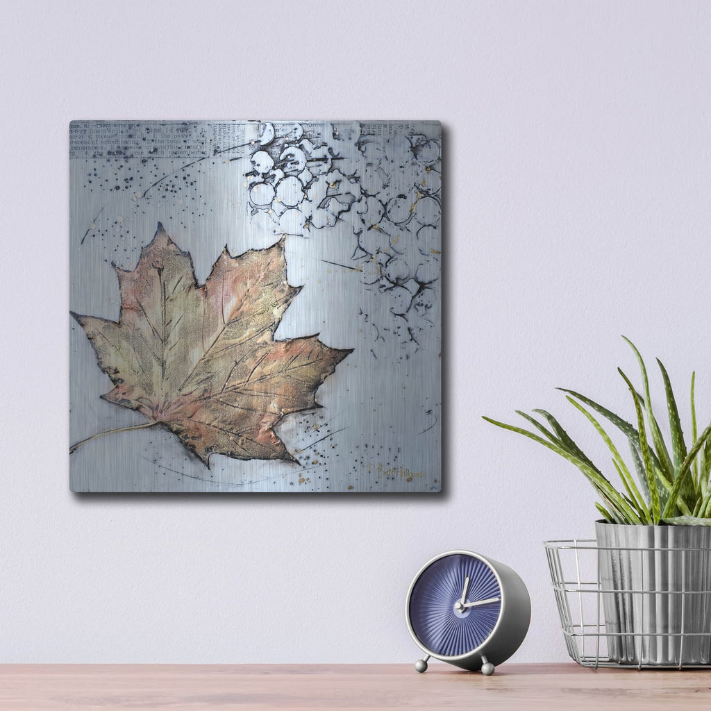 'Channeling Fall 1' by Britt Hallowell – Metal Wall Art, 12x12 room view
