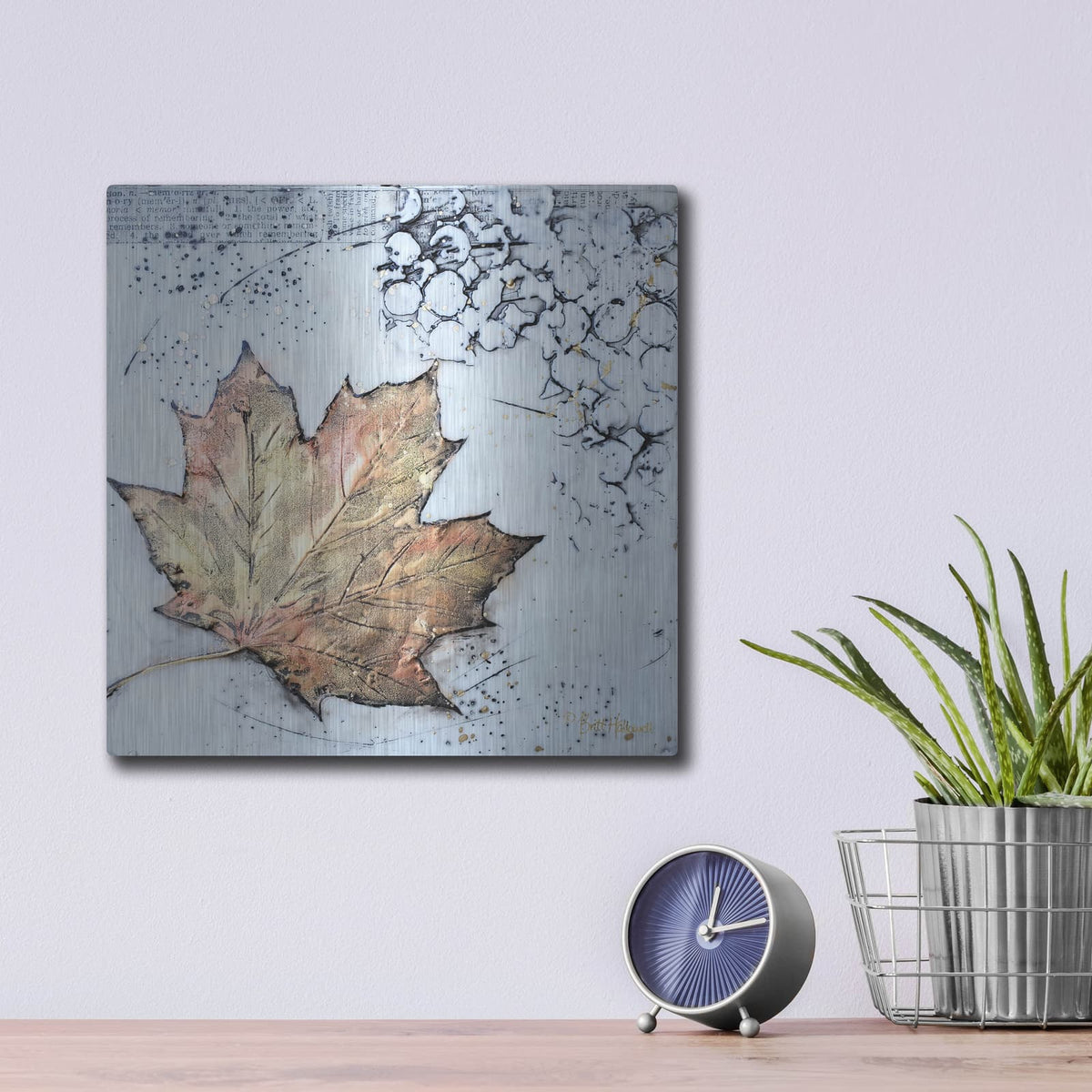'Channeling Fall 1' by Britt Hallowell – Metal Wall Art, 12x12 room view