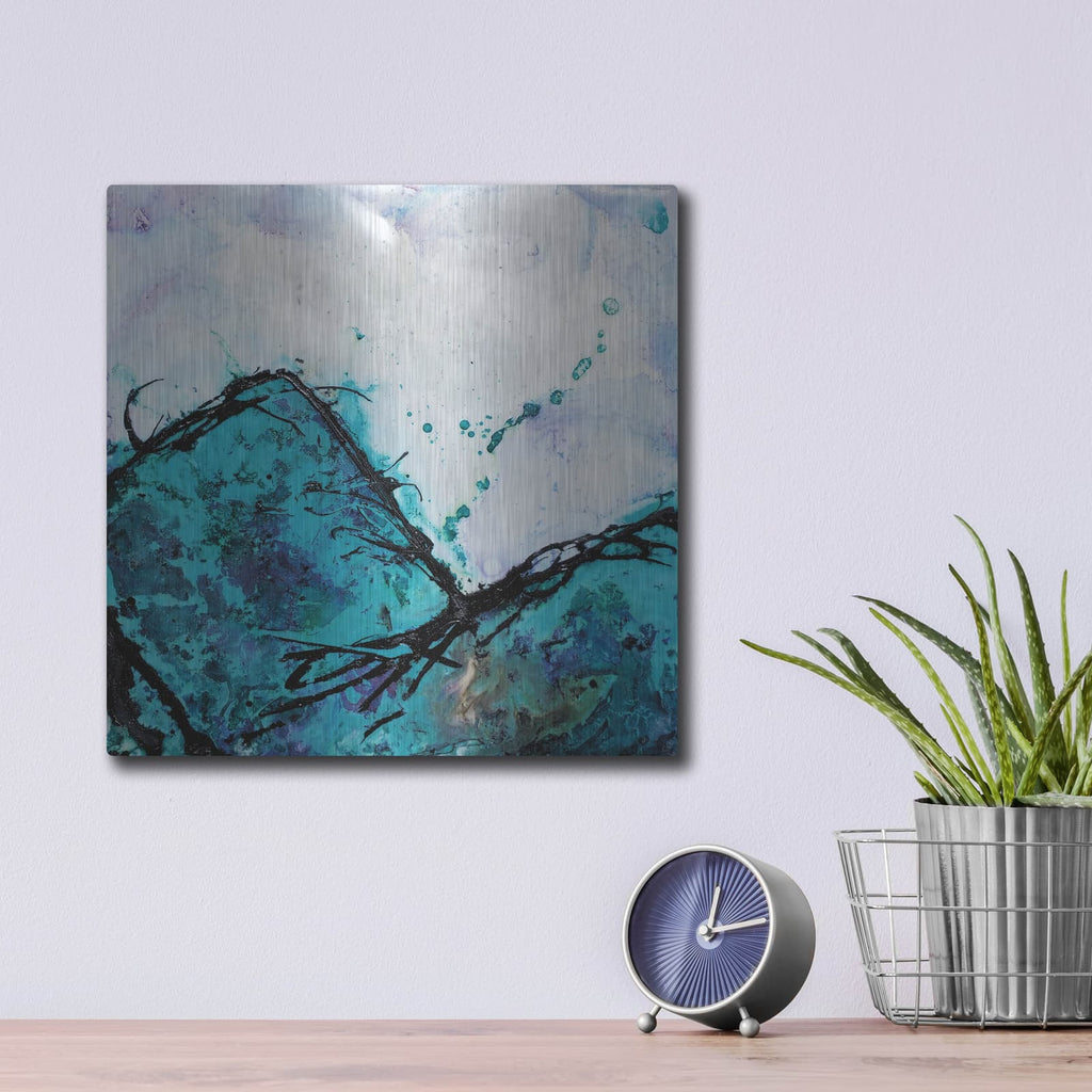 'In Mountains or Valleys 2' by Britt Hallowell – Metal Wall Art, 12x12 room view