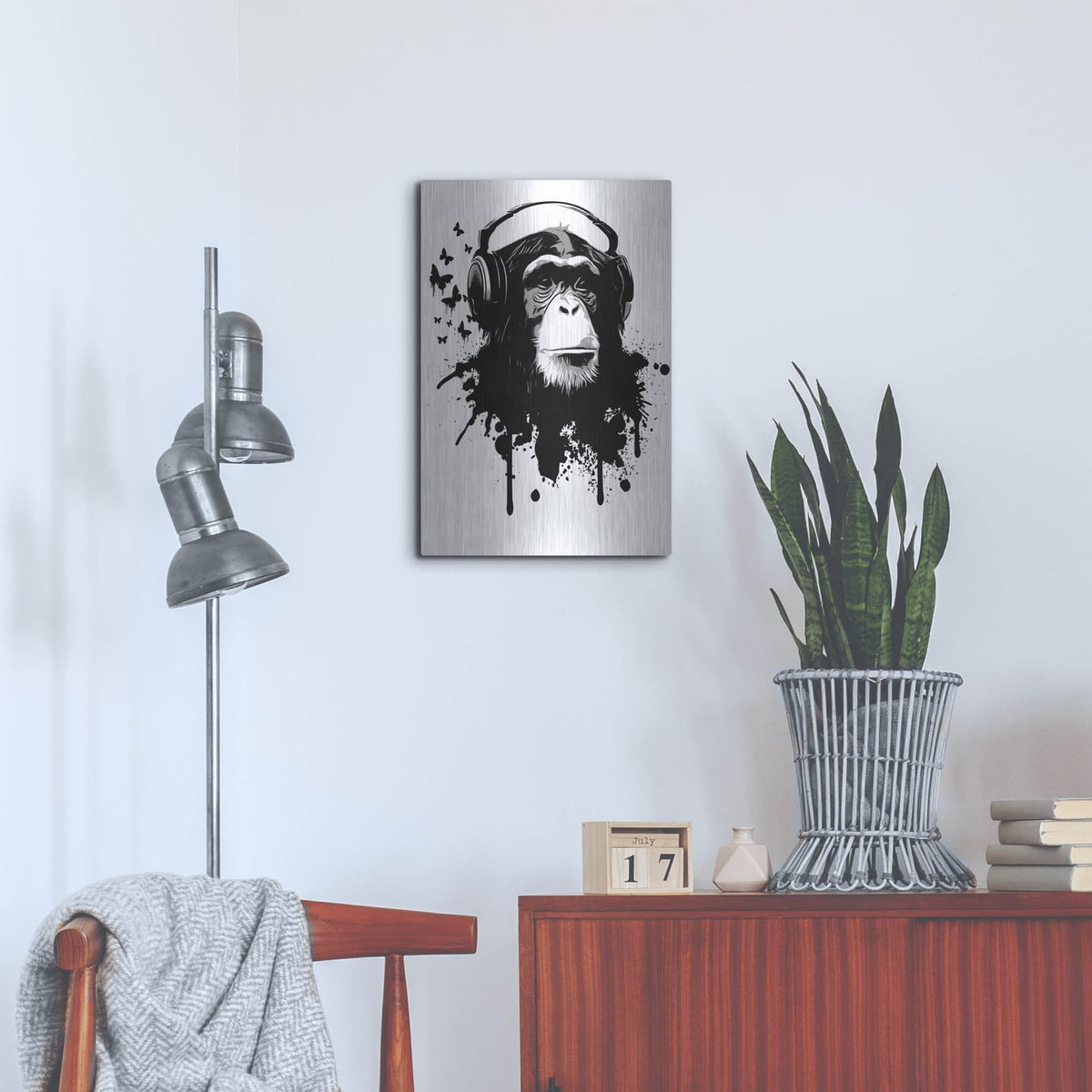'Monkey Busines' by Nicklas Gustafsson – Metal Wall Art, 16x24 room view