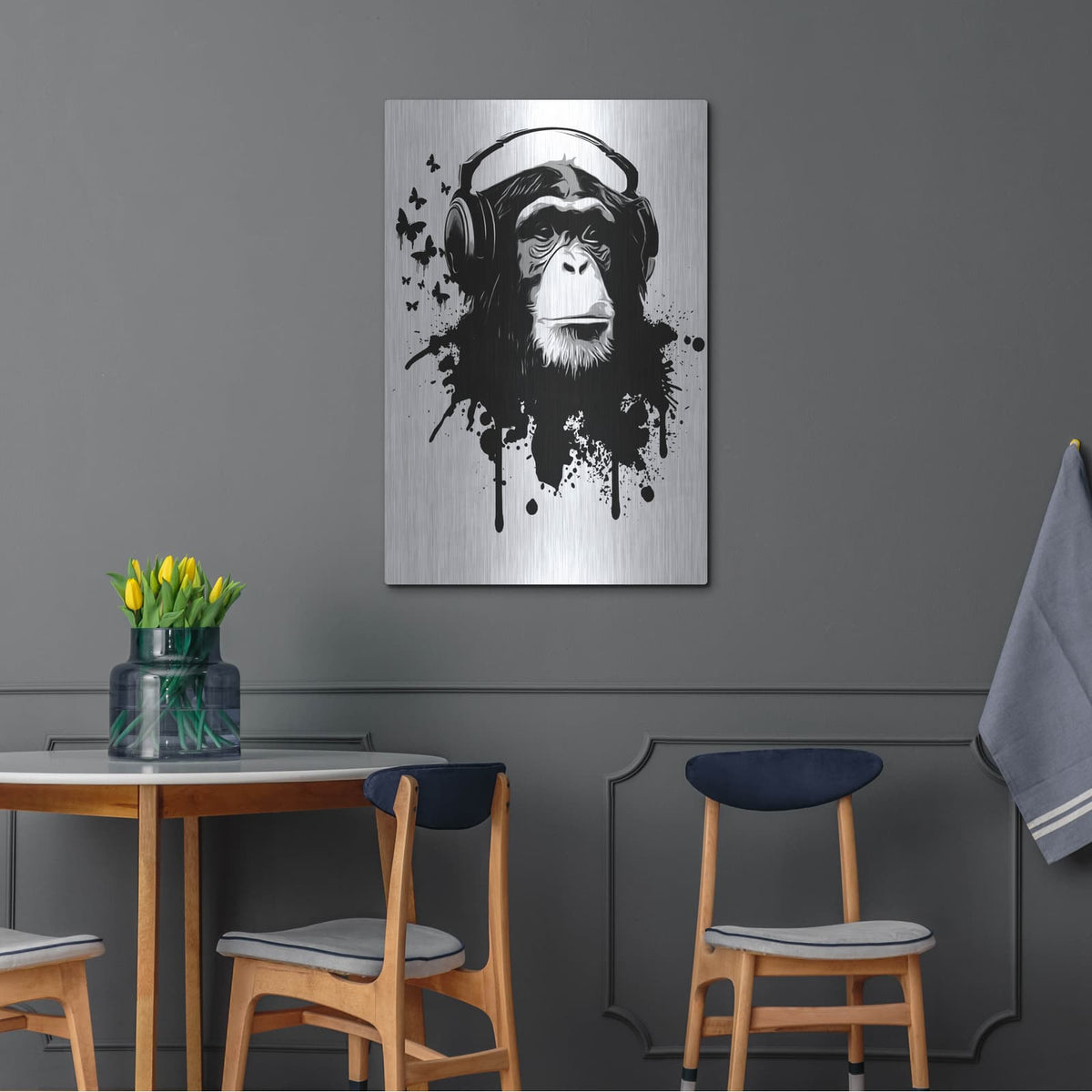 'Monkey Busines' by Nicklas Gustafsson – Metal Wall Art, 24x36 room view