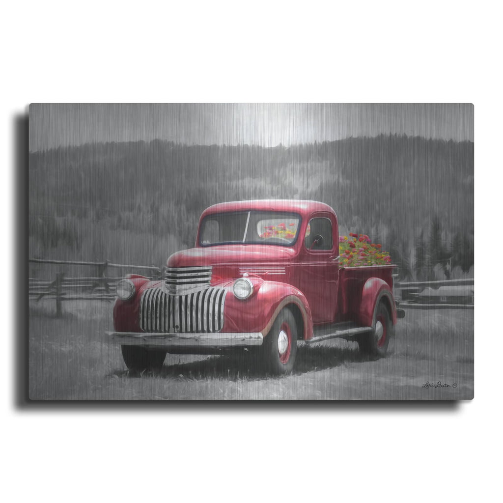 'American Made with Flowers' by Lori Deiter – Metal Wall Art