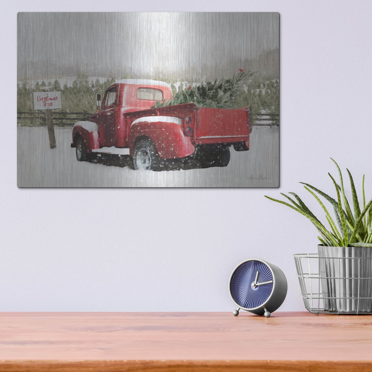 'Christmas Tree Pick' by Lori Deiter – Metal Wall Art, 16x12 room view