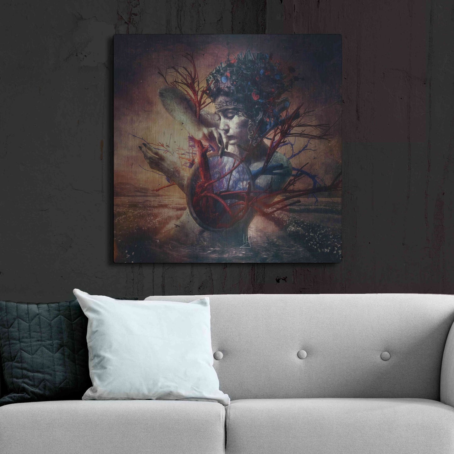 Luxe Metal Art 'Blossom' by Mario Sanchez Nevado, Metal Wall Art,36x36