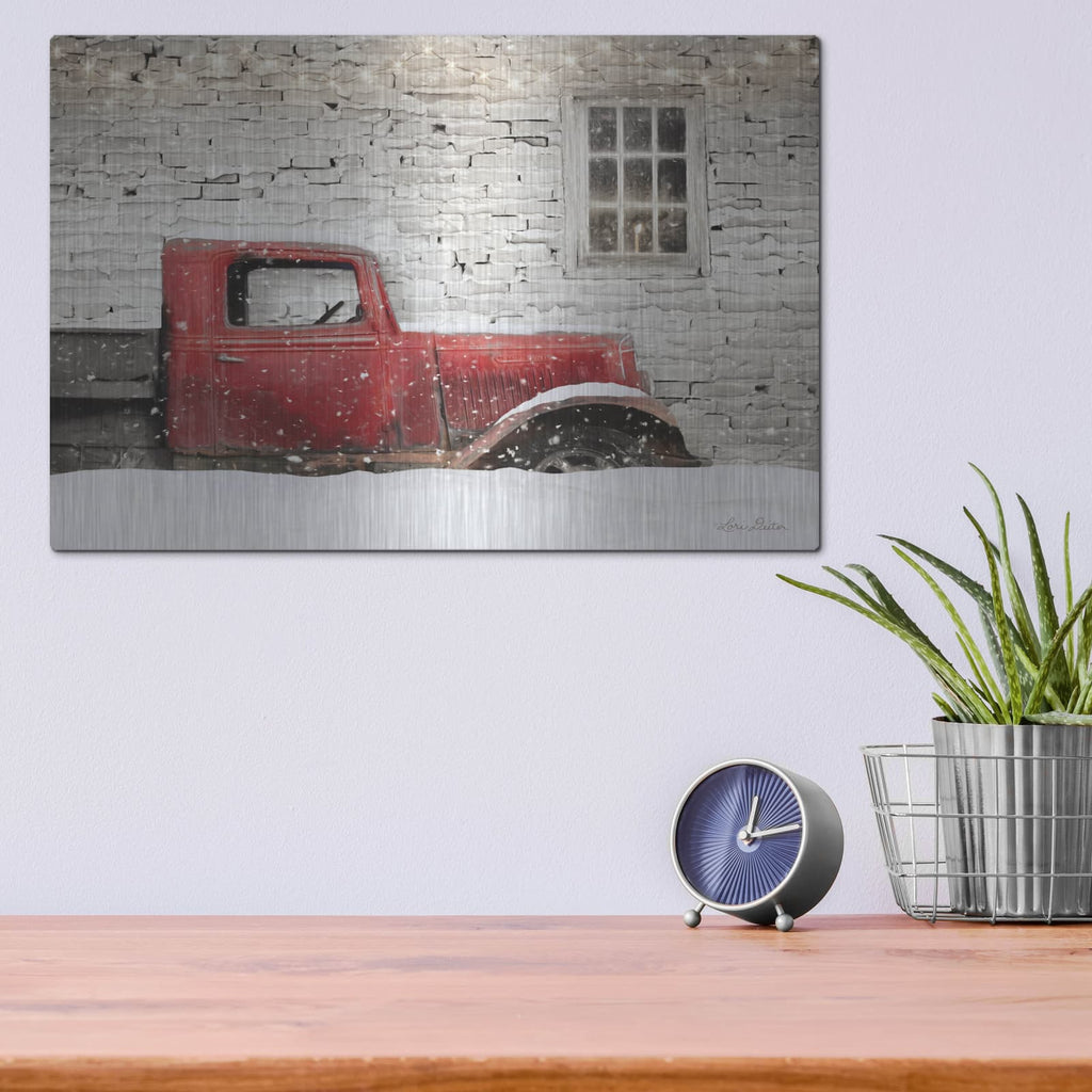 'Winter Parking Spot' by Lori Deiter – Metal Wall Art, 16x12 room view