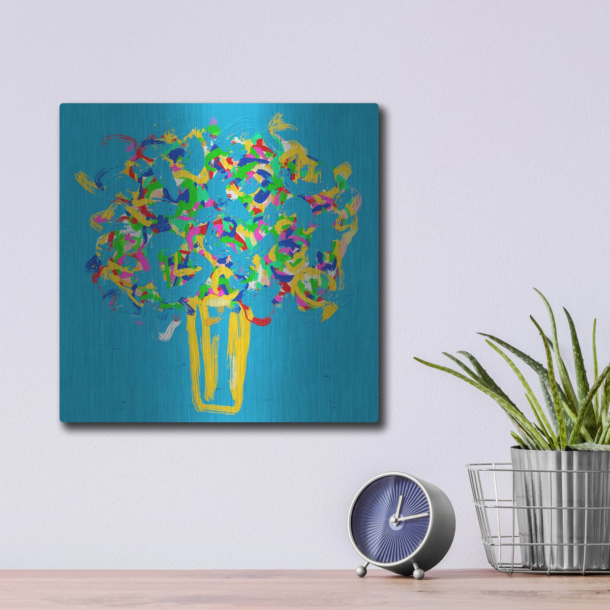 'Spring Flowers' by Cesare Bellassai – Metal Wall Art, 12x12 room view