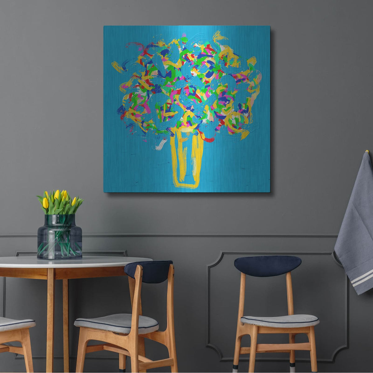 'Spring Flowers' by Cesare Bellassai – Metal Wall Art, 36x36 room view