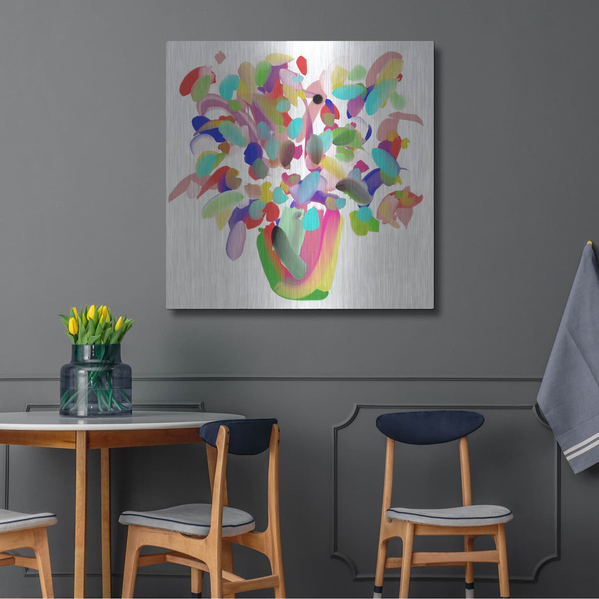 'Mood Flowers' by Cesare Bellassai – Metal Wall Art, 36x36 room view