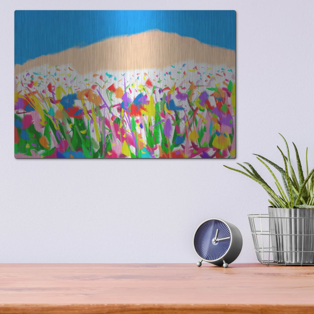 'Joyful Landascape' by Cesare Bellassai – Metal Wall Art, 16x12 room view