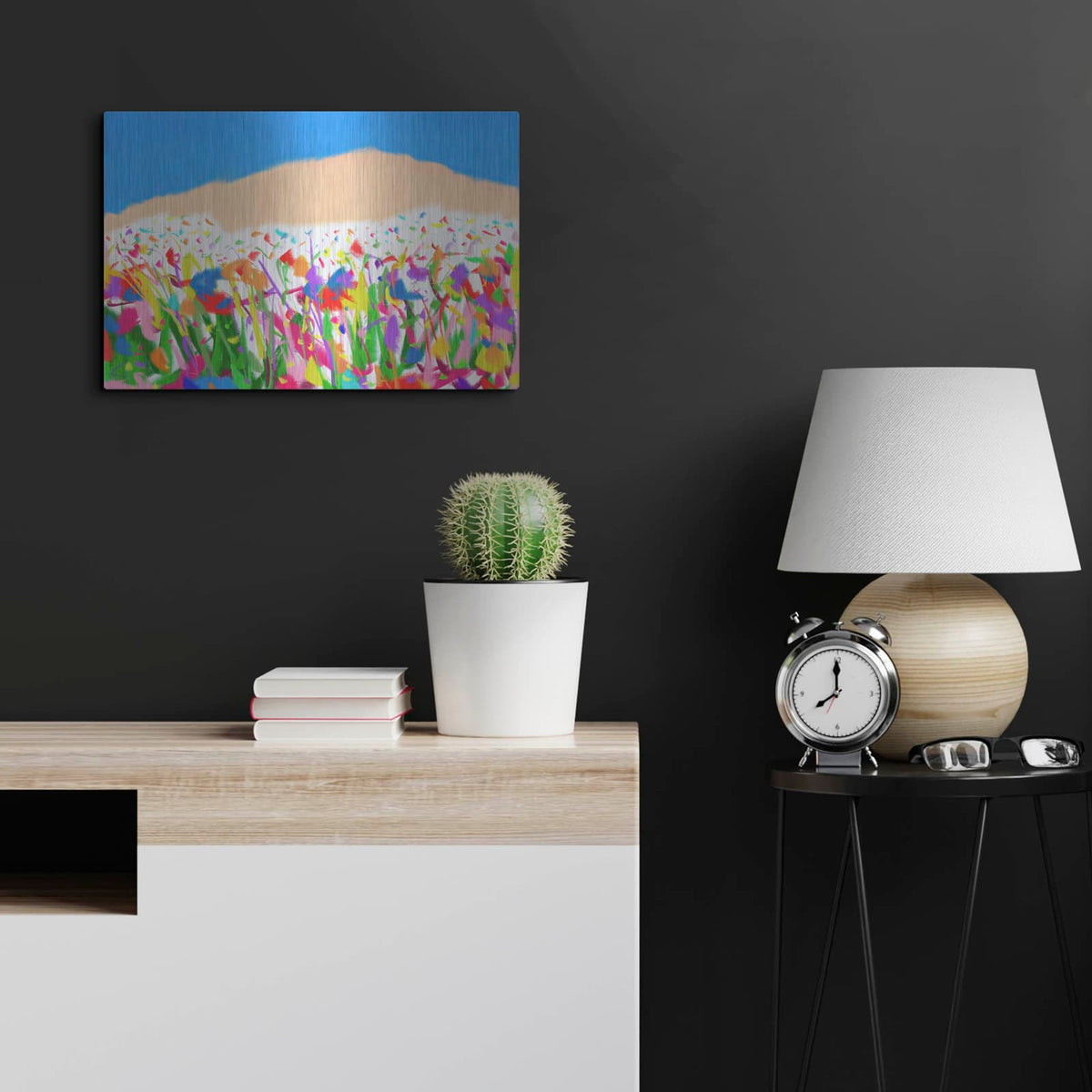'Joyful Landascape' by Cesare Bellassai – Metal Wall Art, 24x16 room view