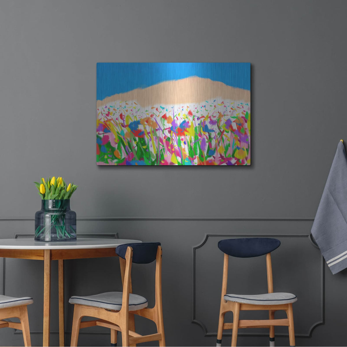 'Joyful Landascape' by Cesare Bellassai – Metal Wall Art, 36x24 room view