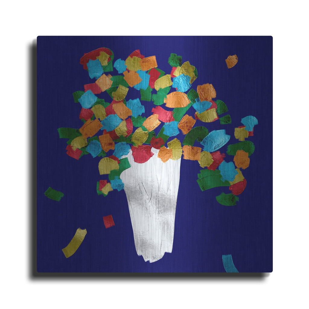 'Abstract Flowers' by Cesare Bellassai – Metal Wall Art
