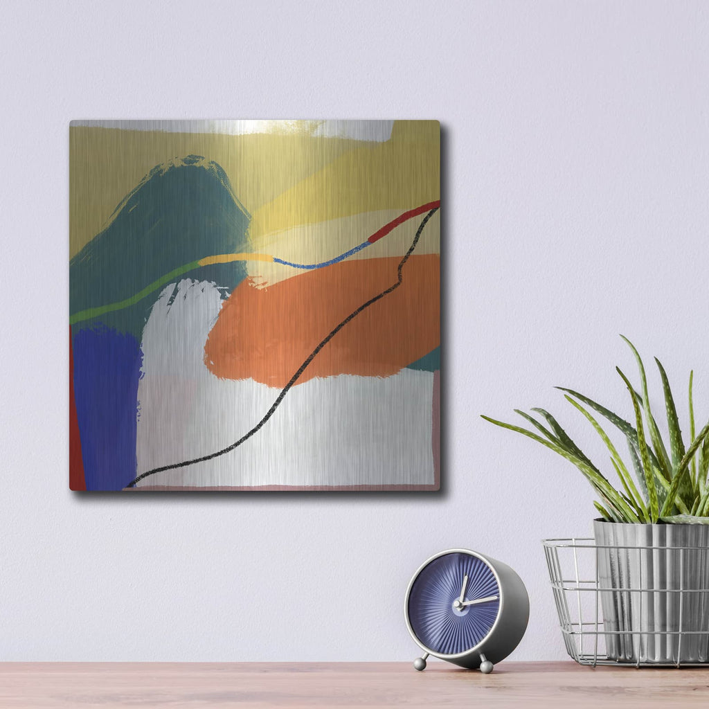'A Sunday In The Mountain' by Cesare Bellassai – Metal Wall Art, 12x12 room view