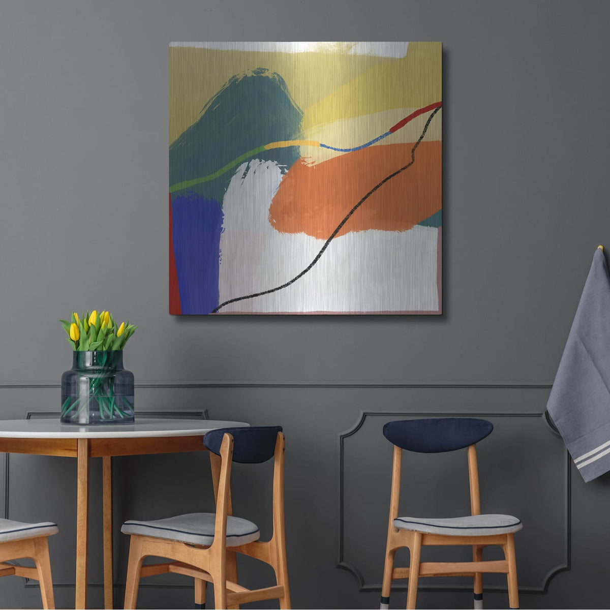 'A Sunday In The Mountain' by Cesare Bellassai – Metal Wall Art, 36x36 room view