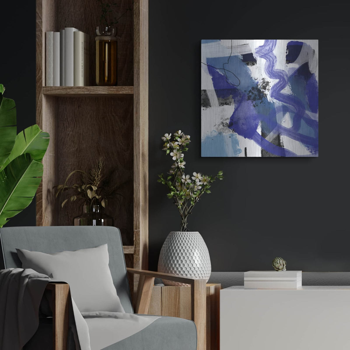'A Glass Of Water' by Cesare Bellassai – Metal Wall Art, 24x24 room view