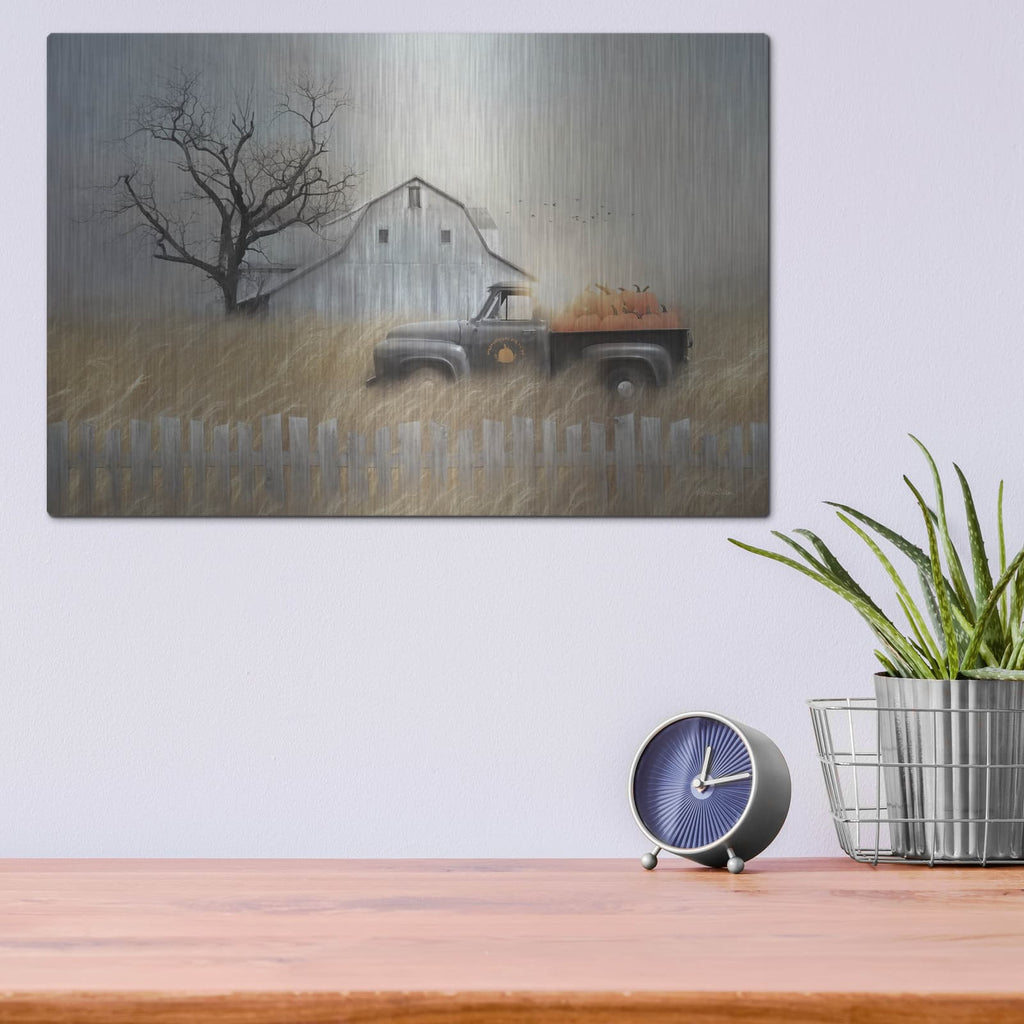 'Fall Pumpkin Harvest' by Lori Deiter – Metal Wall Art, 16x12 room view