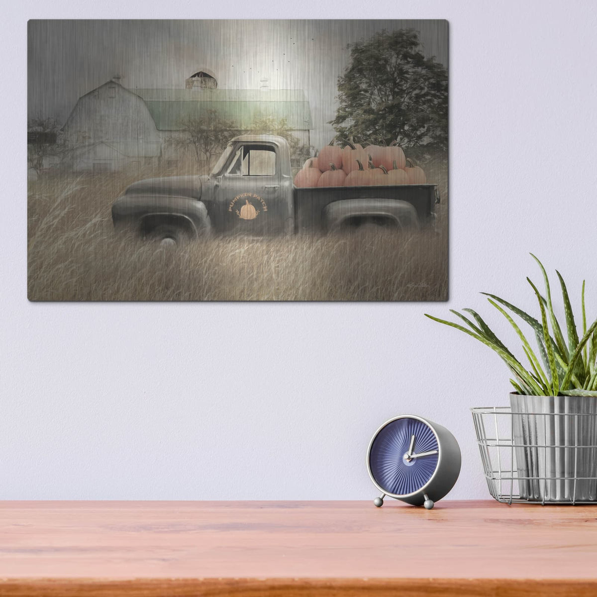 'Happy Harvest Truck' by Lori Deiter – Metal Wall Art, 16x12 room view