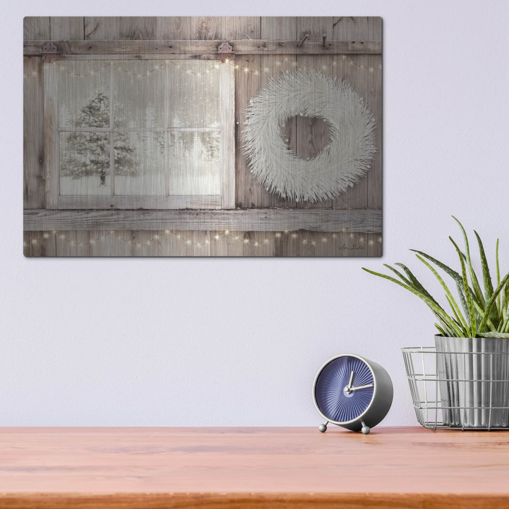 'Winter White View' by Lori Deiter – Metal Wall Art, 16x12 room view