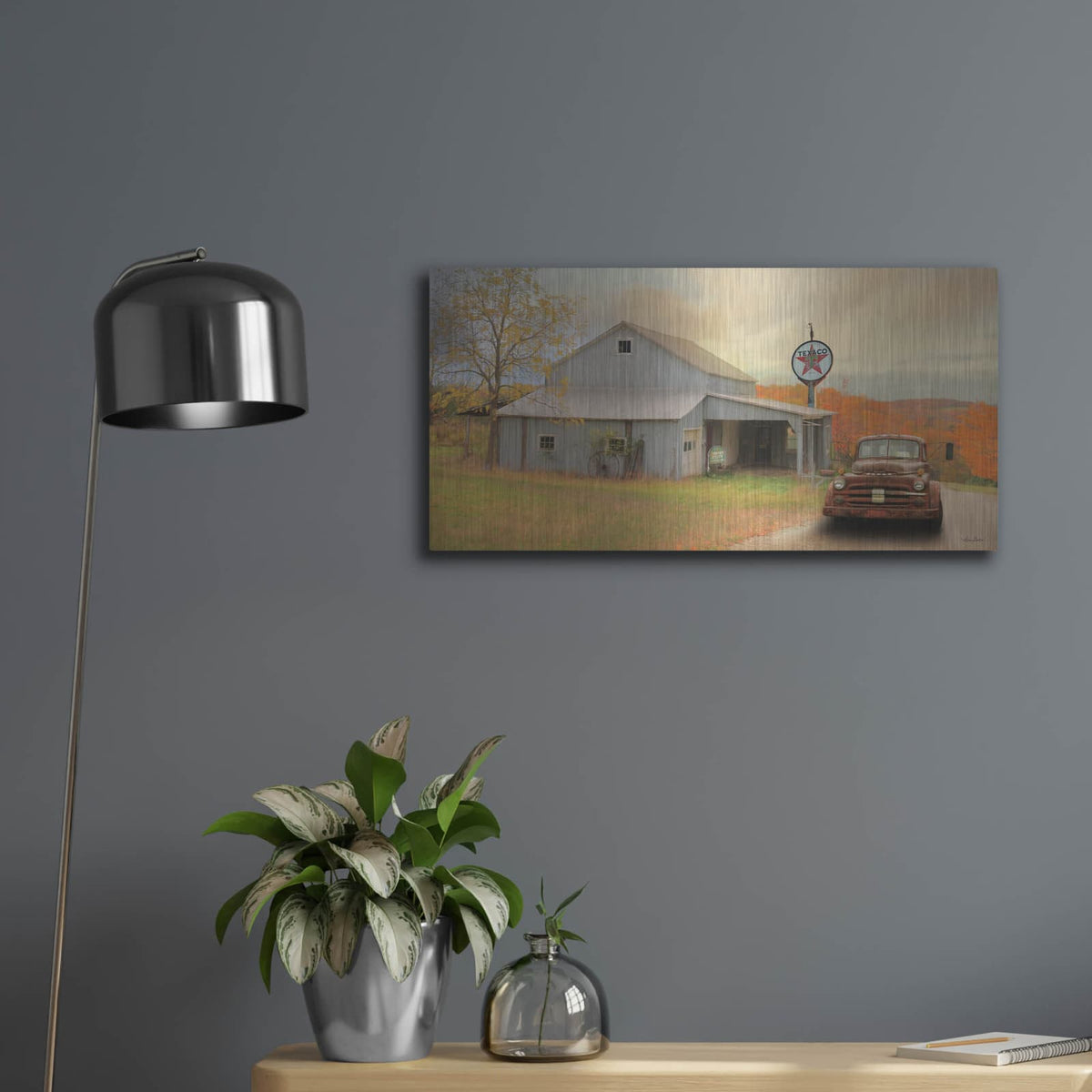 'The Old Station' by Lori Deiter – Metal Wall Art, 24x12 room view