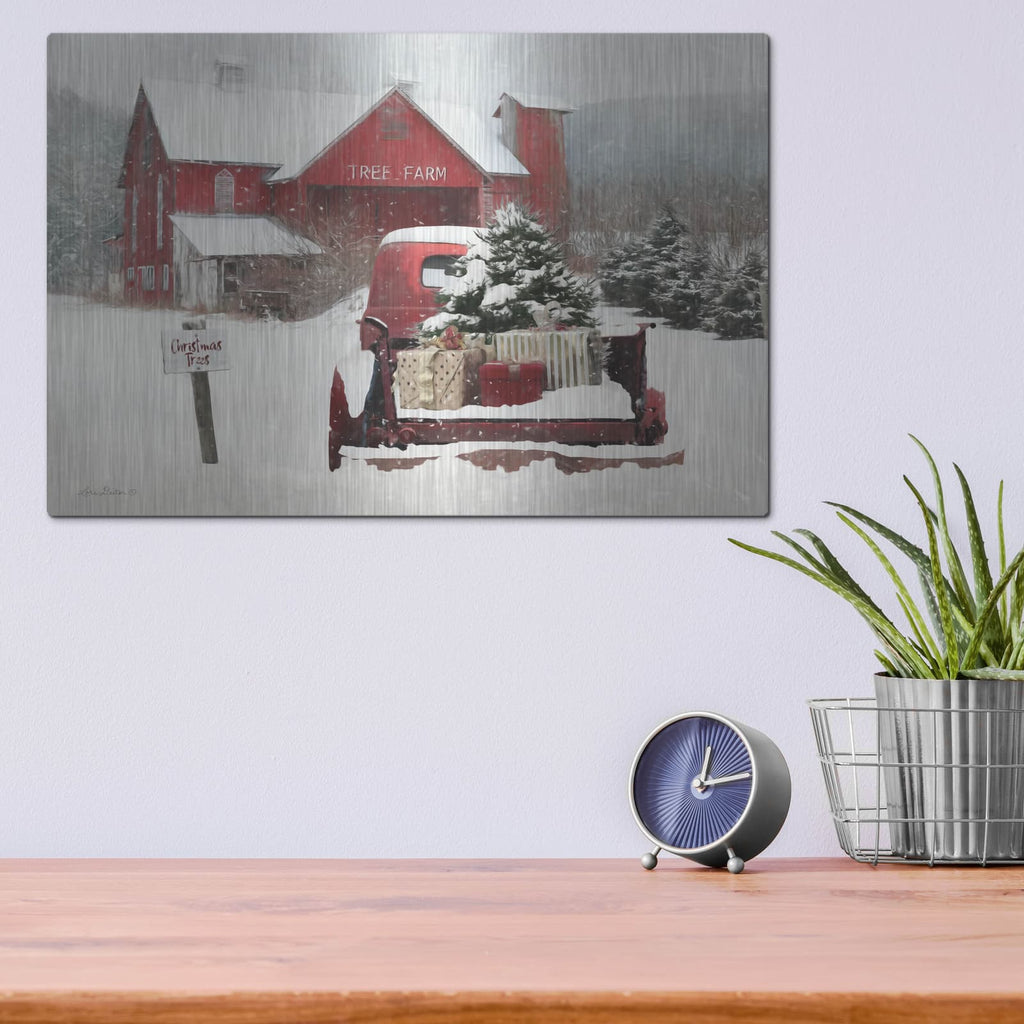 'Tree Farm Christmas' by Lori Deiter – Metal Wall Art, 16x12 room view